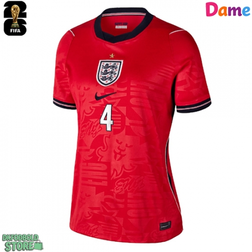 England Declan Rice #4 Replika Udebanetrøje Dame VM 2026 Kortærmet